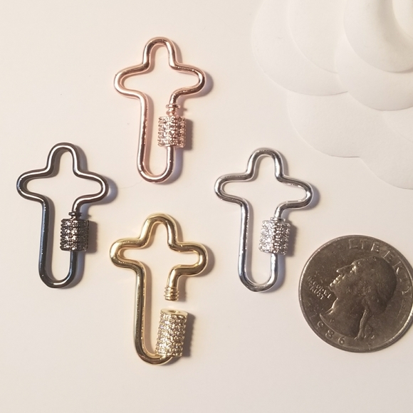 NWT Pave CZ Cross Carabiner NEW in Gift Box - Picture 4 of 5